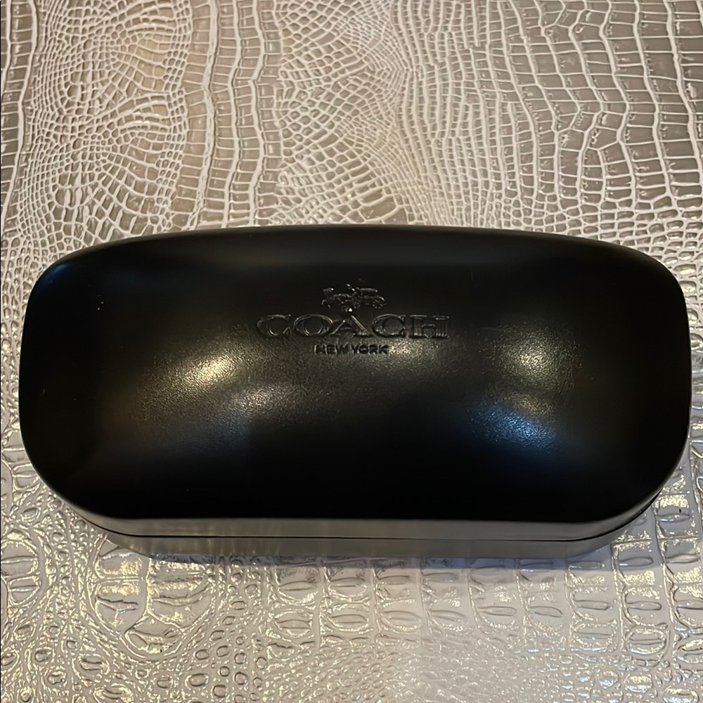 Coach Black Embossed Leather Eyewear Case NWOT